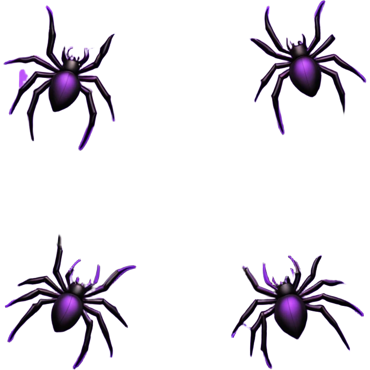 A square Halloween photo frame with glowing neon-purple spider-web patterns along the edges and a few small black bats perched on the corners. The center is completely transparent  emoji