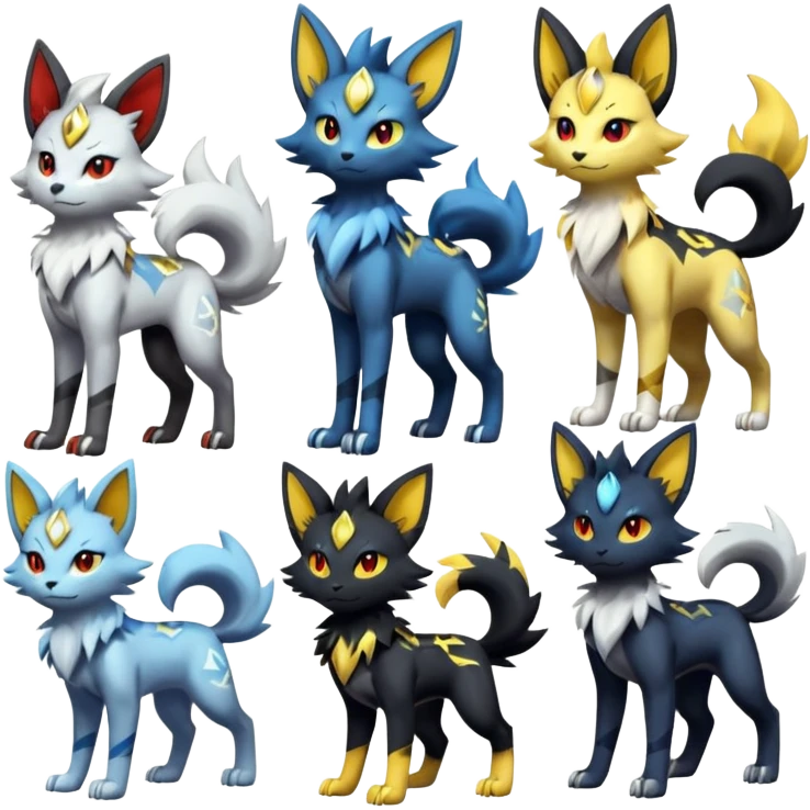 Solgaleo-Luxray-Torracat-Umbreon-Silvally-fusion (full body) emoji