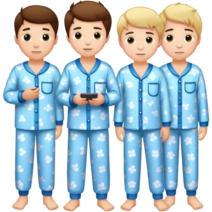 boys lounging in pajamas emoji