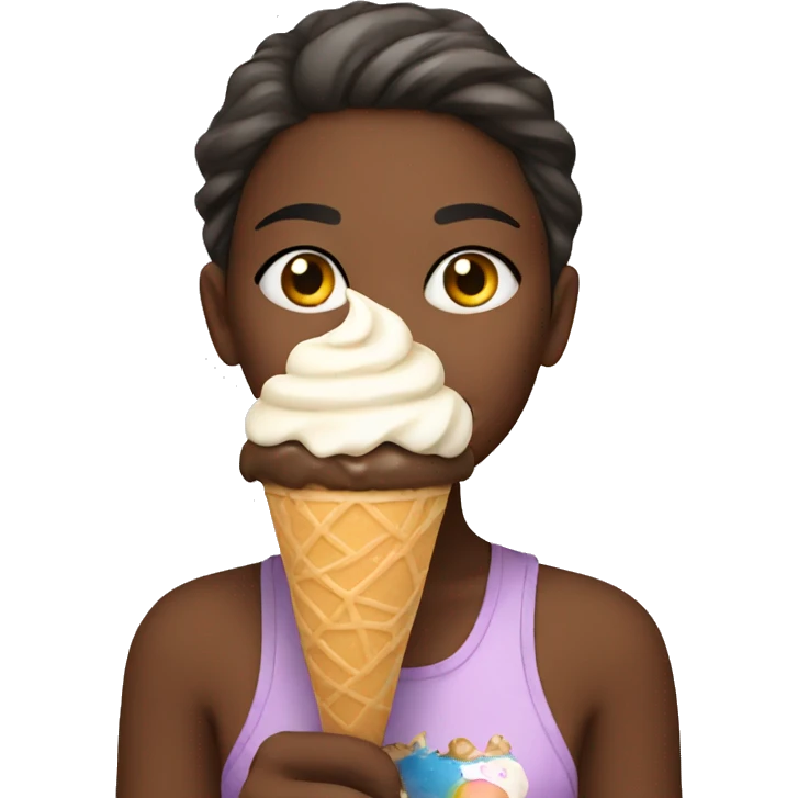 Girl eating ice cream emoji
