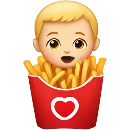 Baby eating French fries emoji