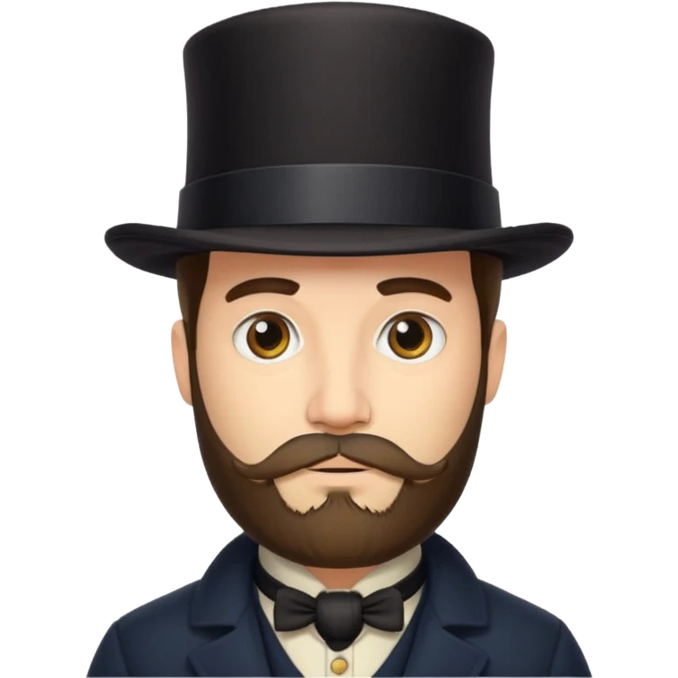 Detective with a tophat and beard emoji