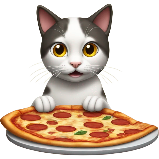 Cat eating pizza  emoji