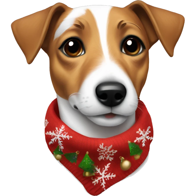 Jack Russell with cristmas scarf  emoji