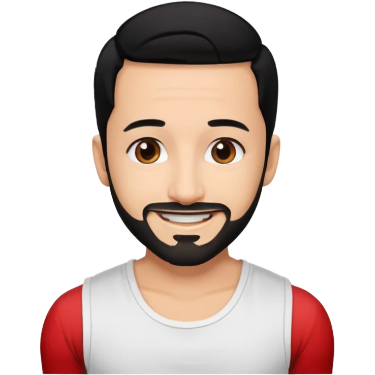 AJ McLean brown eyes, black hair, white tank top emoji