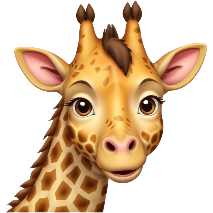 A timid giraffe peeking slightly from the side of the emoji frame, with one hoof shyly waving. Big, nervous eyes, a small smile, and exaggerated blush marks. Cute and awkward—great for lurkers saying 'hi' emoji