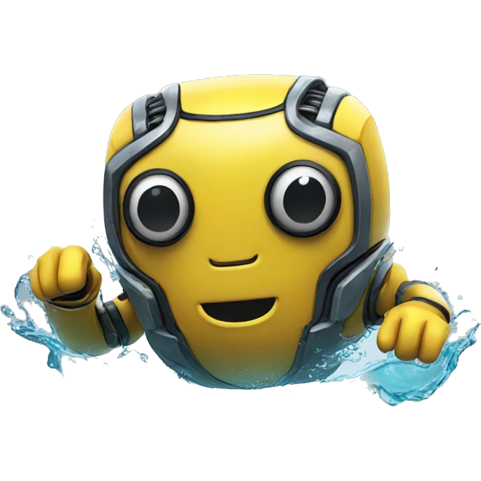 robot swimming in water emoji