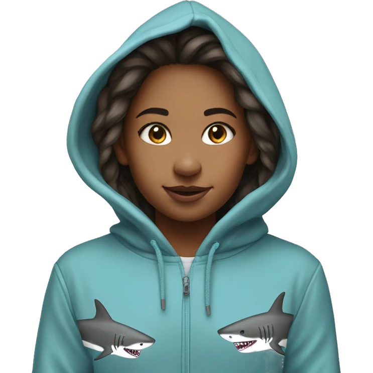 Shark hoodie on girl emoji