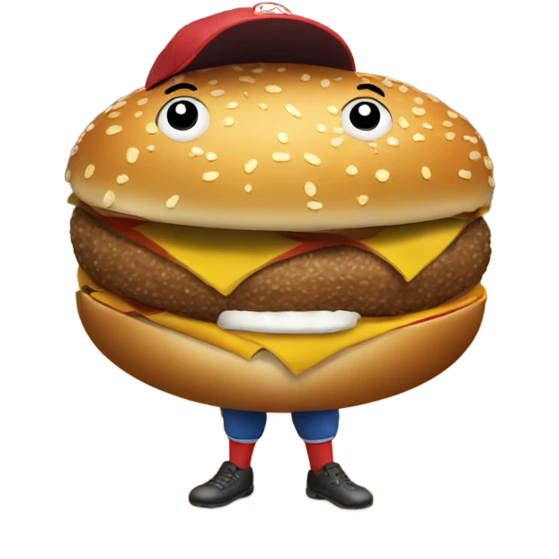 Hamburger playing baseball emoji