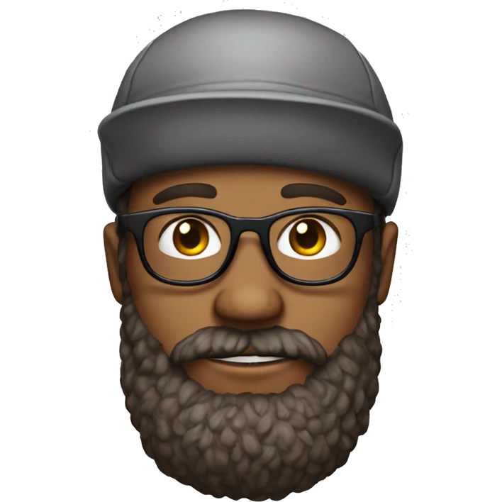 young brown-haired white man with a hat, really strong glasses, and a salt-and-pepper beard emoji
