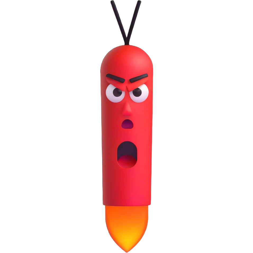red exclamation mark with angry eyes, symbolizing insult emoji