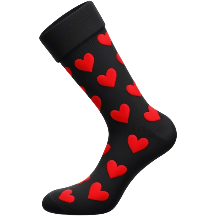 black socks with hearts emoji