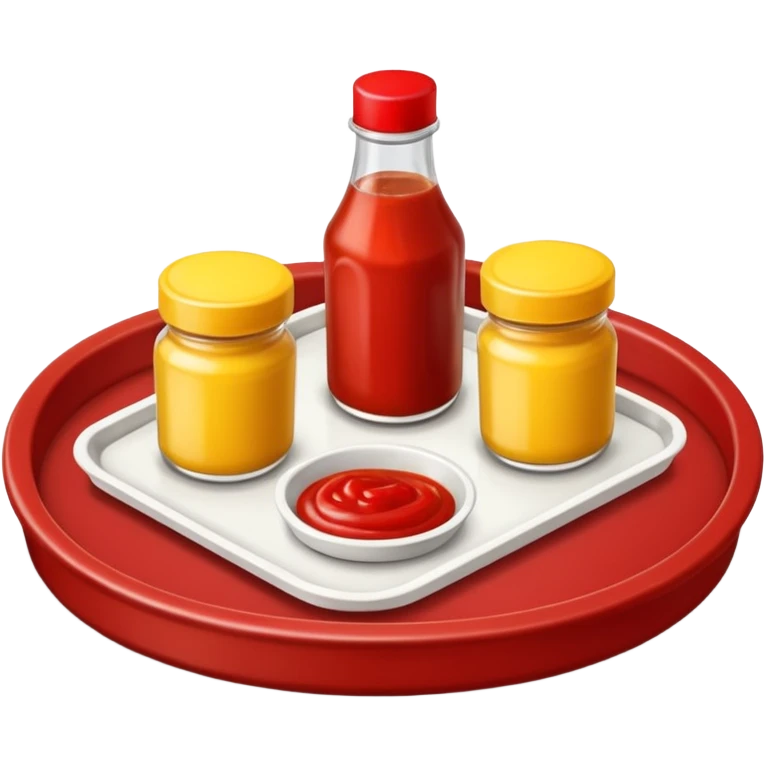 a small tray have 2 sides, ketchup and mustard emoji