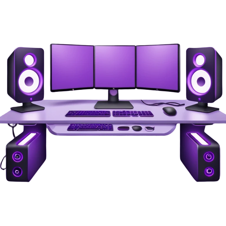 purple gaming setup with two monitors emoji