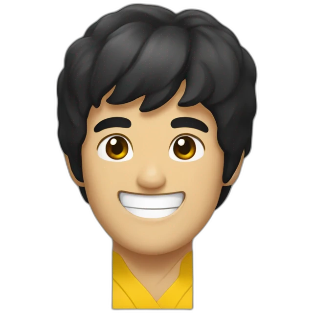 Bruce Lee smiling emoji