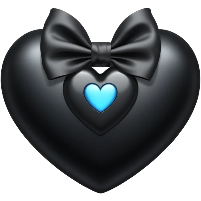black heart with a black bow in the center emoji