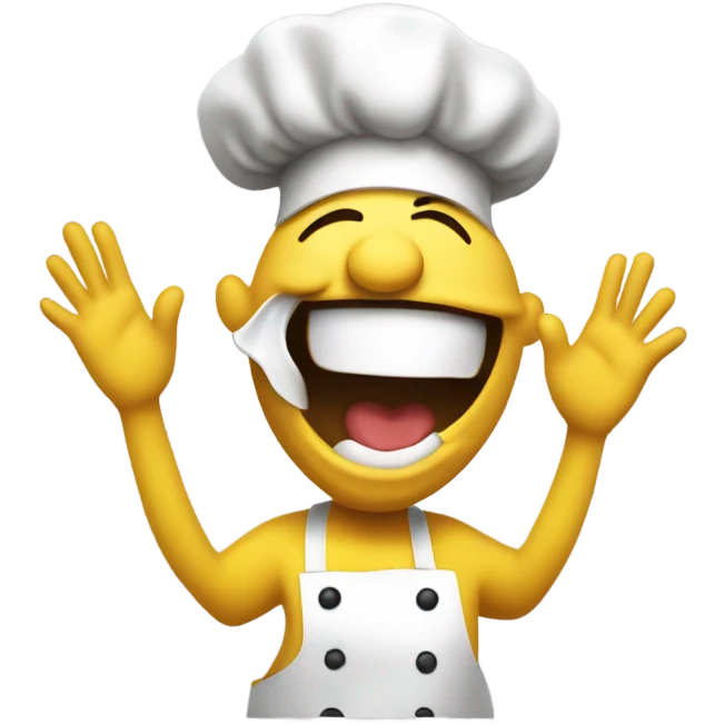 Yellow emotion emoji with chef’s kisses emoji