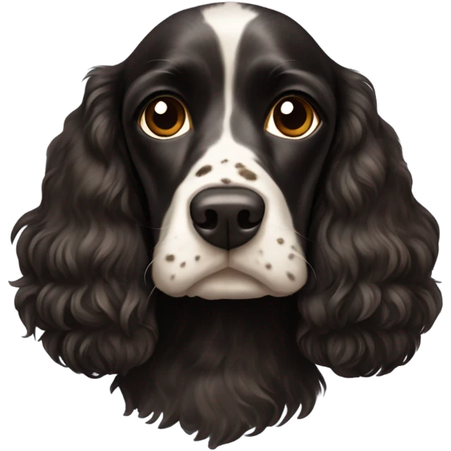 Black cocker spaniel with brown spots emoji