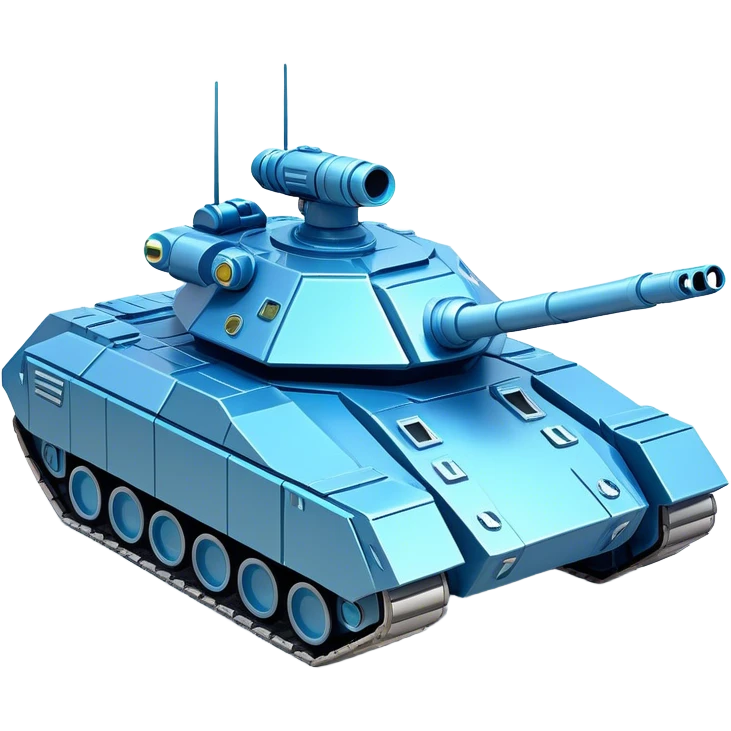 Clash of Clans aesthetic: Cinematic heroic Space Tank Emoji, rendered in a 3D vector-style similar to standard emojis with minimal shading and bold, simplified shapes. A robust, isometric armored vehicle with sleek futuristic plating and energy cannons, softly glowing with a high-tech cosmic combat charm. Simplified yet unmistakably iconic, highly detailed and consistent, glowing with a soft radiant shine and high gloss. Stylized with a touch of intergalactic warfare and a soft glowing outline, capturing the essence of a futuristic battle machine with a friendly, playful spirit! emoji