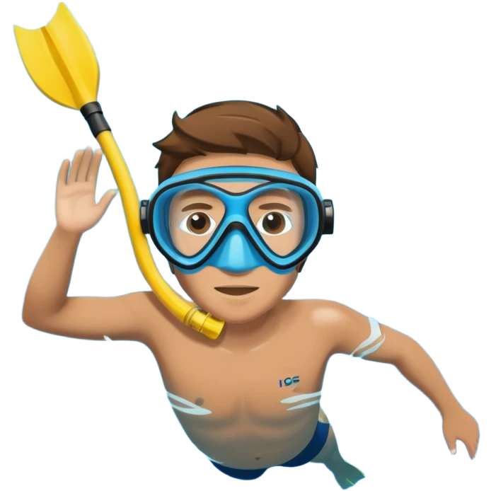 person snorkeling with mask and snorkel in blue water emoji