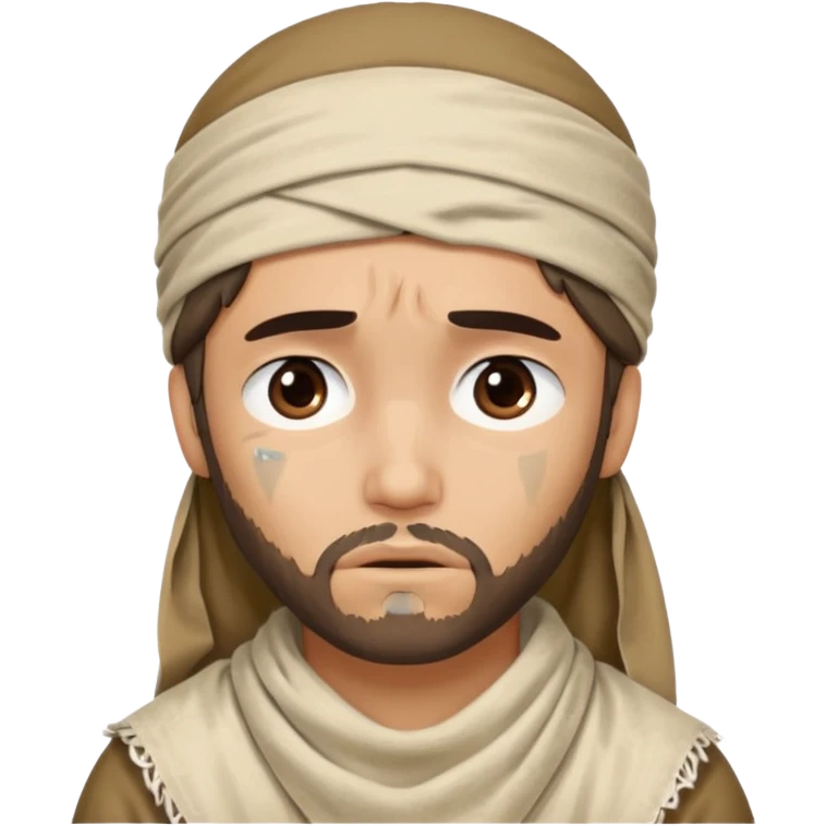 Sad tear with bandana on his head saying 100% Jesus emoji