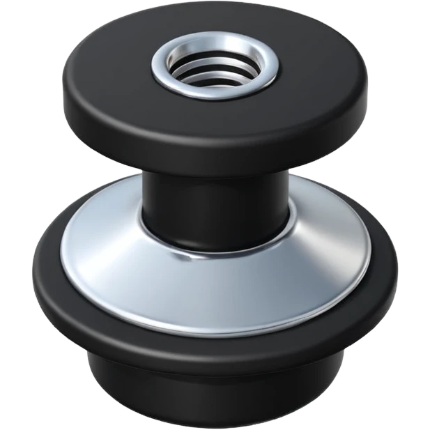 Flat Rubber Drain stopper with a metal ring on the top  emoji