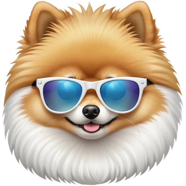 pomeranian with cool sunglasses emoji