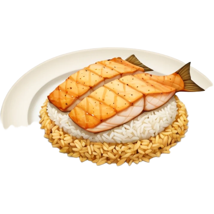 Rice and grouper fillet emoji