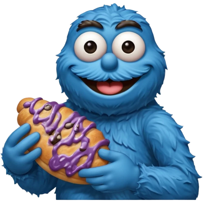 emoji from a french cookie monster with croissant emoji