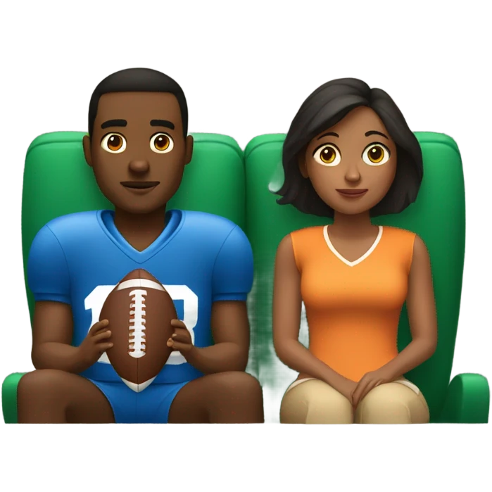 Couple watching football emoji