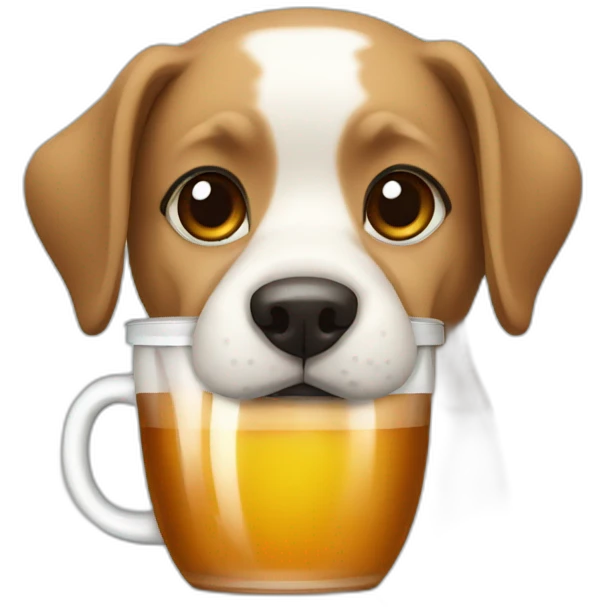 Dog with a tea drink  emoji