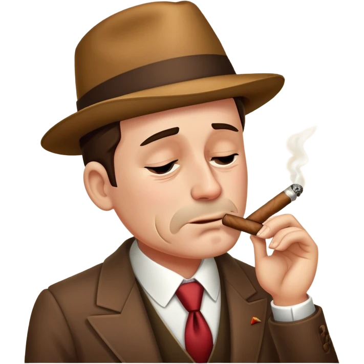 1890’s old fashioned fella wearing elegant clothes crying while smoking a cigar emoji