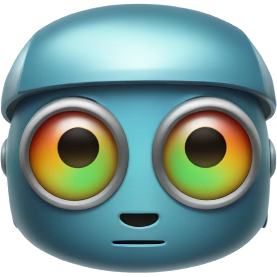 cute robot in a vintage gold frame emoji
