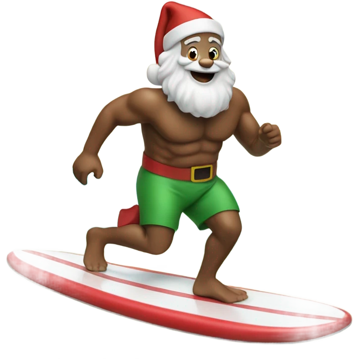 santa claus on a surfboard emoji