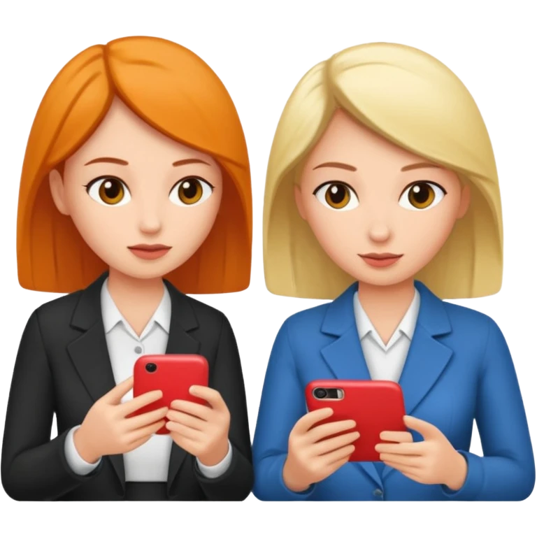 two women at an AA meeting texting each other instead of paying attention  emoji