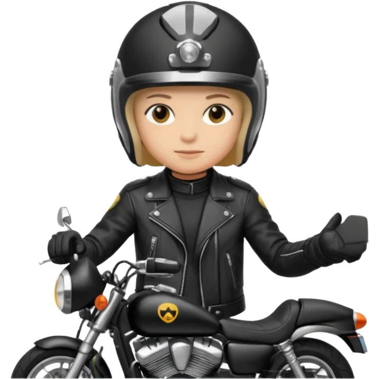 Jul qui fe le signe jul sur une moto emoji
