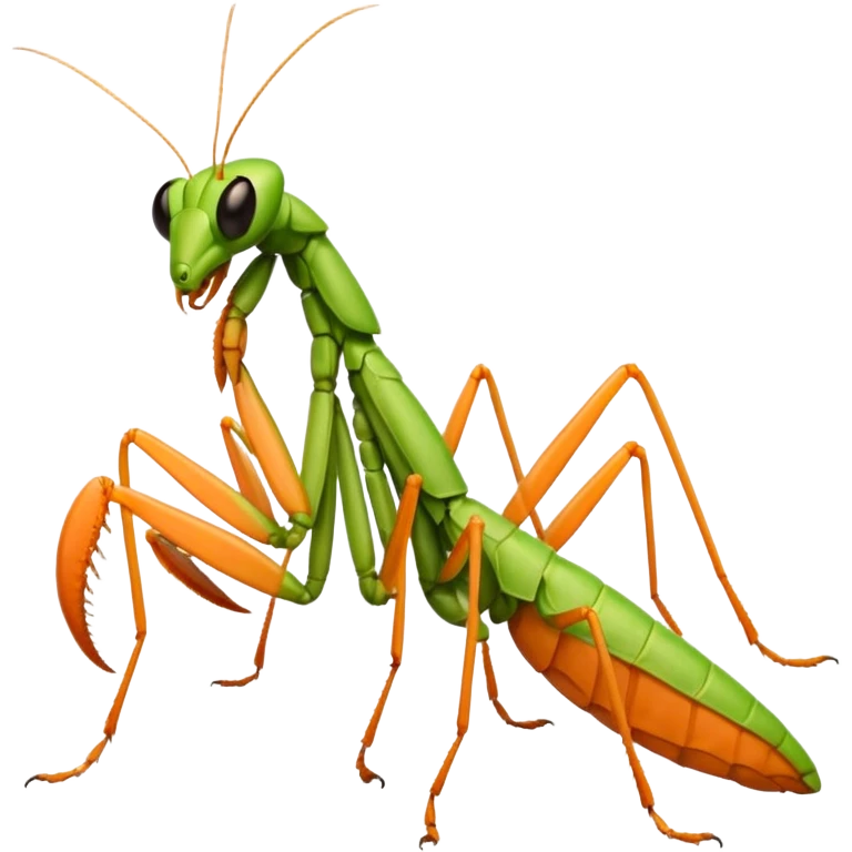 Orange praying mantis emoji