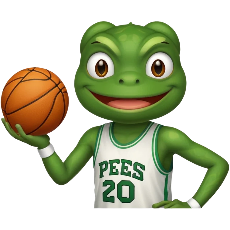 pepe frog throwing a basketball emoji
