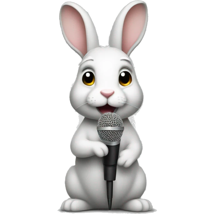 rabbit holding a microphone emoji