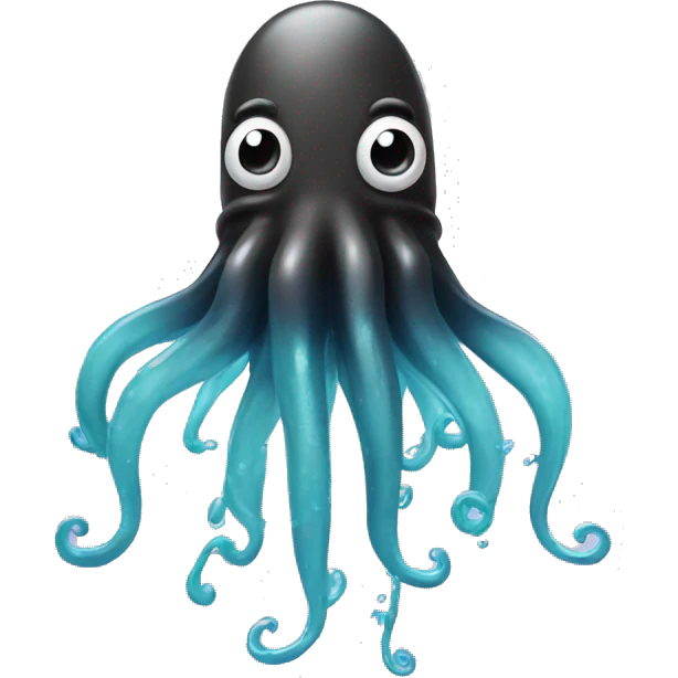 A squid squirting 3 drops of ink emoji