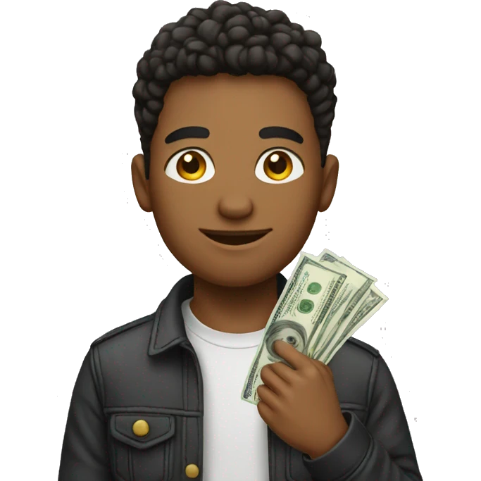 a young male with money emoji