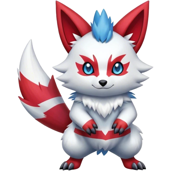 Epic Shiny Cool Cute Kawaii Zangoose-Zorua-Pokemon-fakemon-hybrid-animal Full Body  emoji