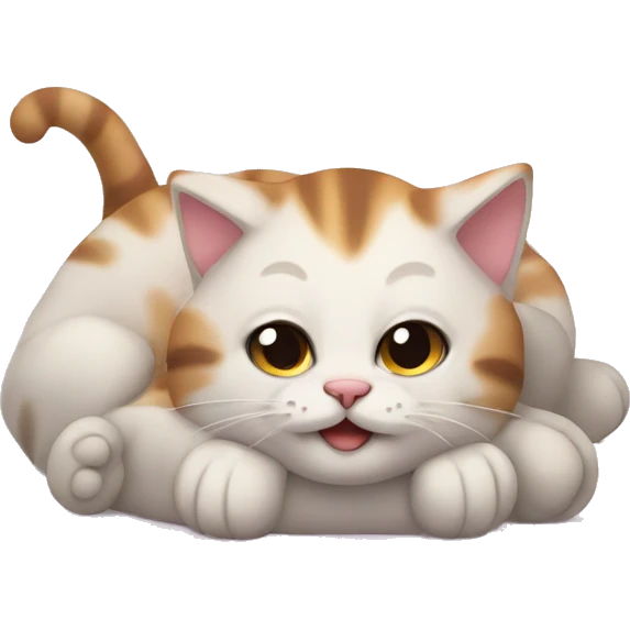 Cute cat laying on its back emoji