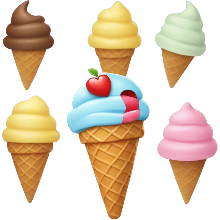 A heart eating ice cream  emoji
