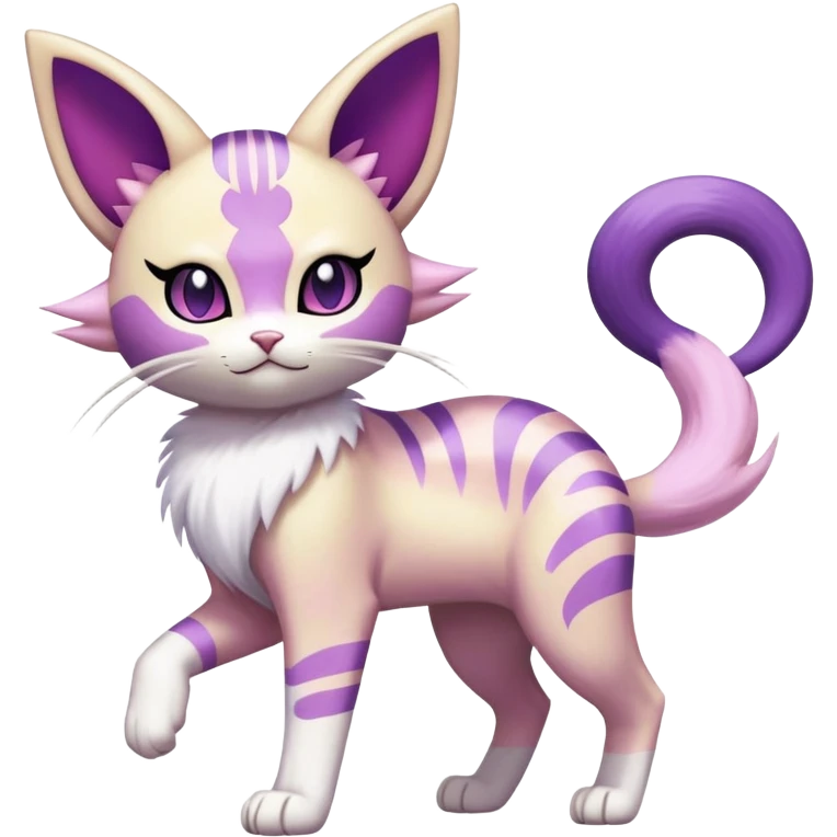 Meowth-Espeon-Skitty-Pokémon-Fakémon-hybrid-creature (full body) emoji