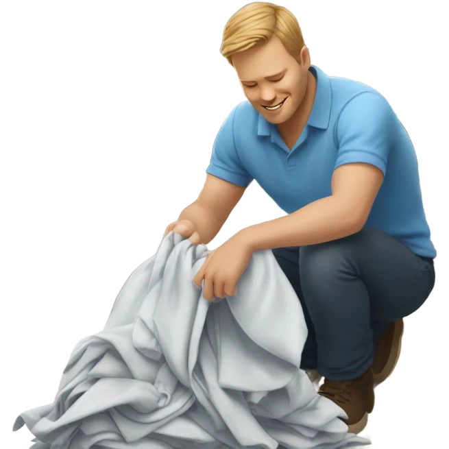 White Man doing laundry emoji