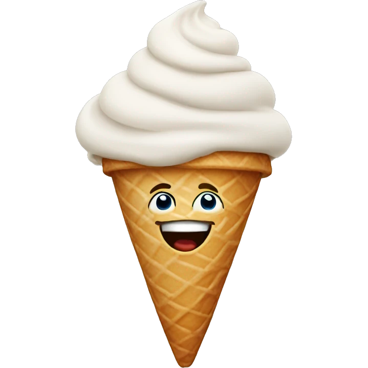 laughing ice cream cone emoji