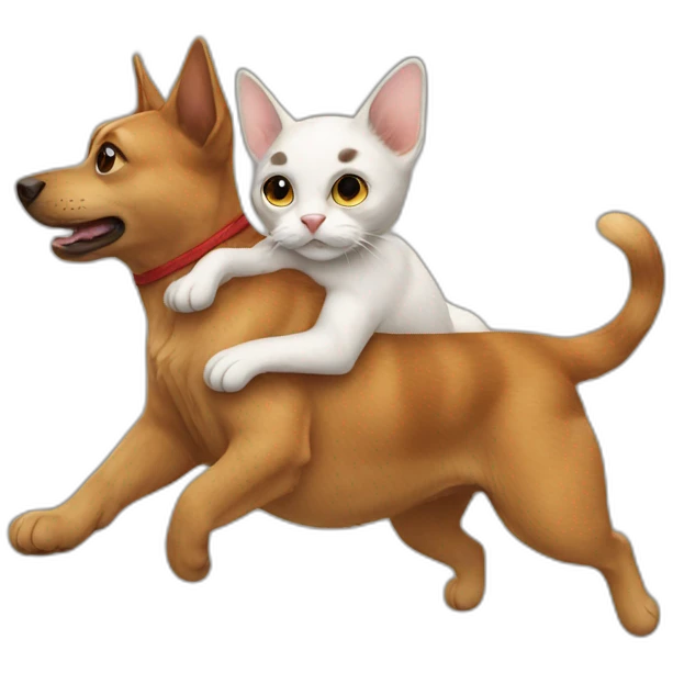Dog riding cat emoji