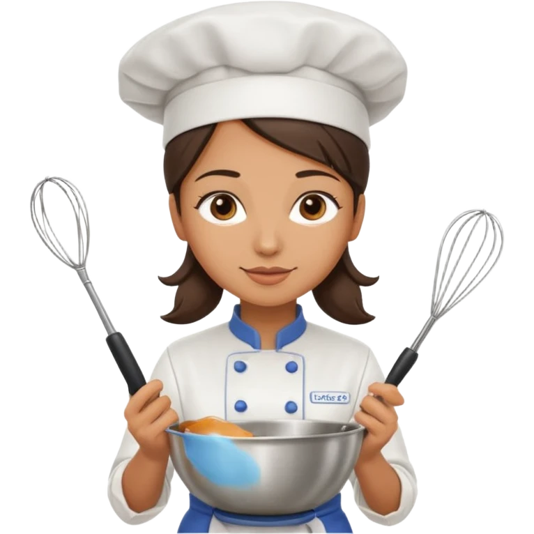 female chef holding whisk and bowl emoji