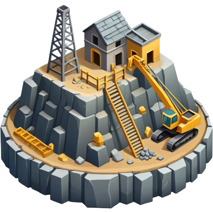 Isometric stone mining shaft emoji
